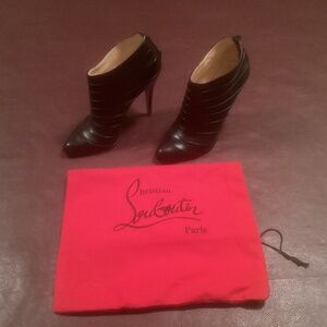 Christian Louboutin Black Pleated Calf Boot